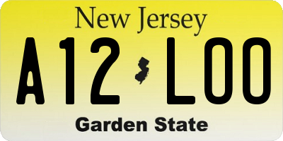 NJ license plate A12LOO