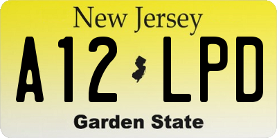 NJ license plate A12LPD