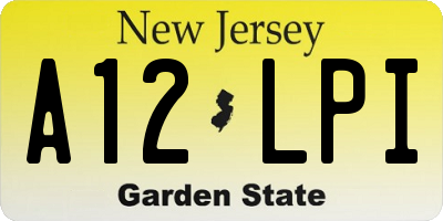NJ license plate A12LPI