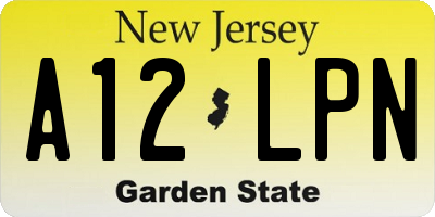 NJ license plate A12LPN