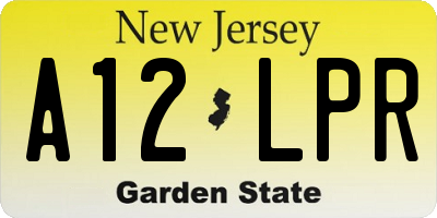 NJ license plate A12LPR