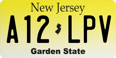 NJ license plate A12LPV