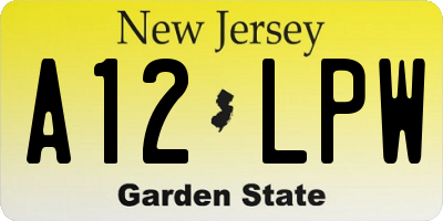 NJ license plate A12LPW