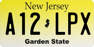 NJ license plate A12LPX