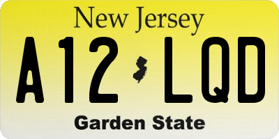 NJ license plate A12LQD