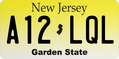 NJ license plate A12LQL