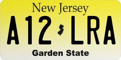 NJ license plate A12LRA
