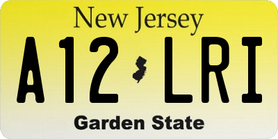NJ license plate A12LRI