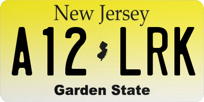 NJ license plate A12LRK