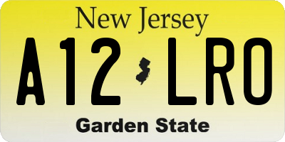NJ license plate A12LRO