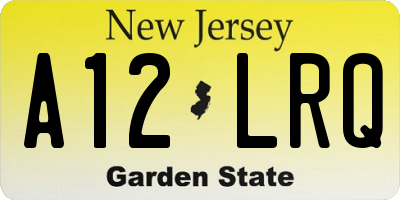 NJ license plate A12LRQ