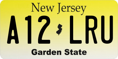 NJ license plate A12LRU