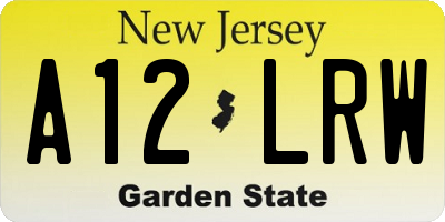 NJ license plate A12LRW