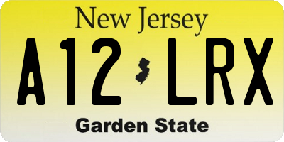 NJ license plate A12LRX