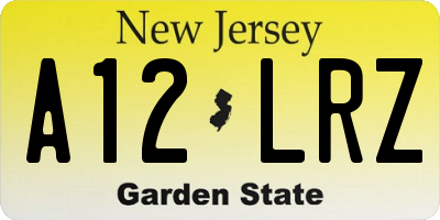 NJ license plate A12LRZ