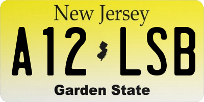 NJ license plate A12LSB