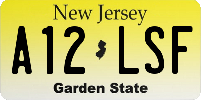 NJ license plate A12LSF