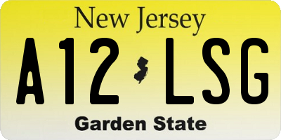 NJ license plate A12LSG