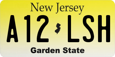 NJ license plate A12LSH