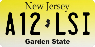 NJ license plate A12LSI
