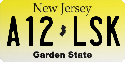 NJ license plate A12LSK