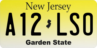 NJ license plate A12LSO