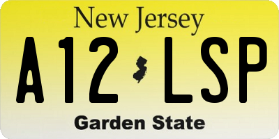 NJ license plate A12LSP