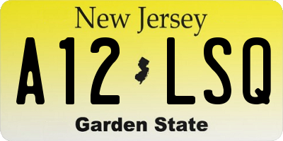 NJ license plate A12LSQ