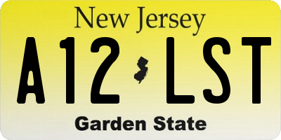 NJ license plate A12LST