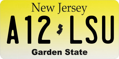 NJ license plate A12LSU