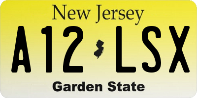 NJ license plate A12LSX