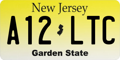 NJ license plate A12LTC