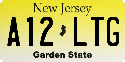 NJ license plate A12LTG