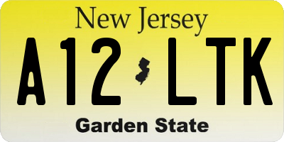 NJ license plate A12LTK