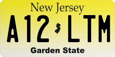 NJ license plate A12LTM