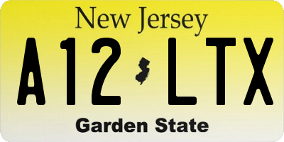 NJ license plate A12LTX