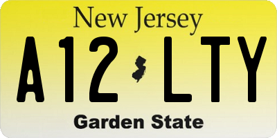 NJ license plate A12LTY