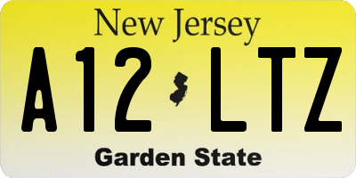 NJ license plate A12LTZ
