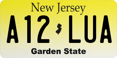 NJ license plate A12LUA