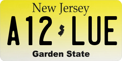 NJ license plate A12LUE