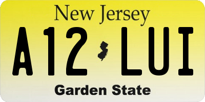 NJ license plate A12LUI