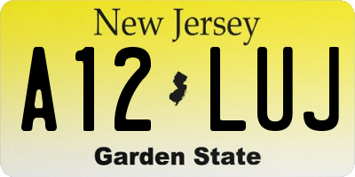 NJ license plate A12LUJ