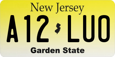 NJ license plate A12LUO
