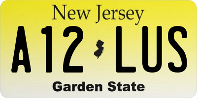 NJ license plate A12LUS