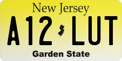 NJ license plate A12LUT