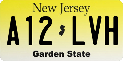 NJ license plate A12LVH