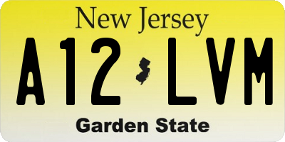 NJ license plate A12LVM