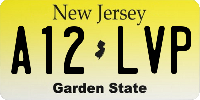 NJ license plate A12LVP