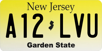 NJ license plate A12LVU