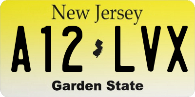 NJ license plate A12LVX